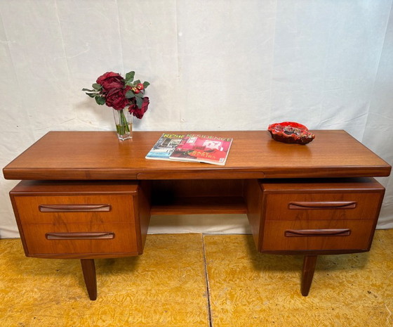 Image 1 of Mid-Century Retro Vintage Teak Desk / Dressing Table by G Plan – Fresco Range 1960  Designed by Victor Wilkins • Afromosia Edge 