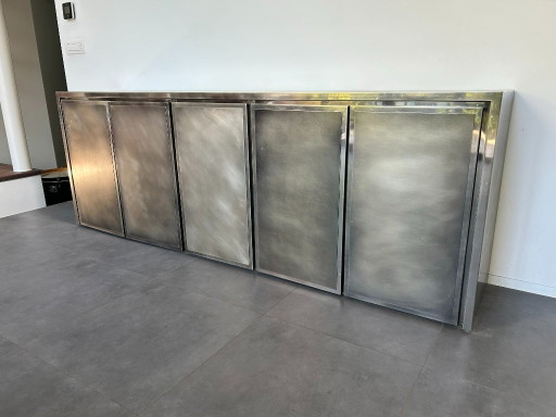 Belgochrom Wagner Sideboard – 5-türig – gebürstetes Schwarzchrom – dressoirs, Metal (photo 2 of 8)