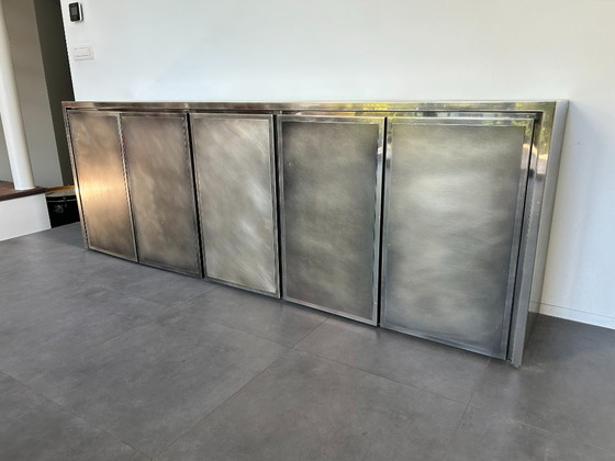 Belgochrom Wagner Sideboard – 5-türig – gebürstetes Schwarzchrom – Metal (photo 2 of 8)