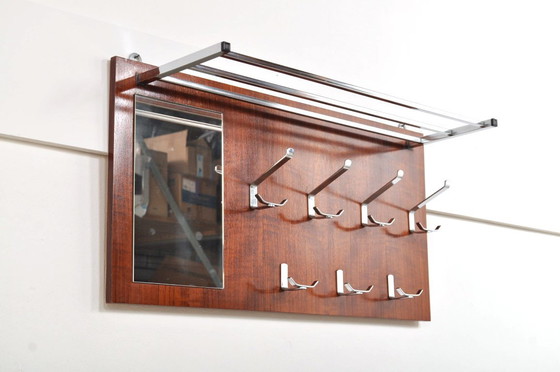 Image 1 of Vintage wall coat rack with mirror, 1960s
