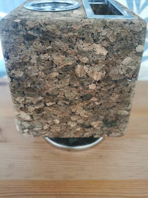  Organizer scrivania rotante Vintage anni '70 - Sughero e Metallo (Park Sherman)