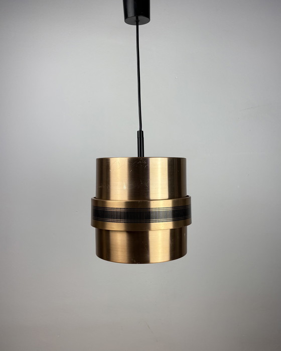 Image 1 of Vintage Doria Hanglamp, jaren '70, Mid Century Modern, Duitsland, jaren '70, Messing metaal Koper, Ruimtetijdperk, Brutalisme, D