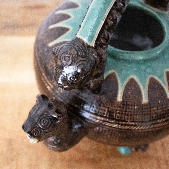 Image 1 of Teiera vietnamita vintage Bien Hoa, decorata con figure mitologiche.
