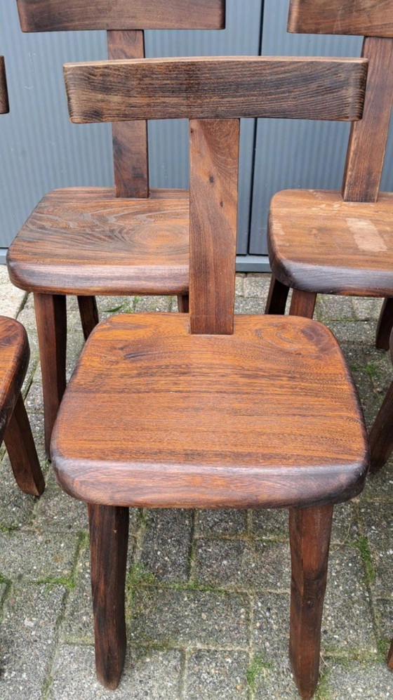 Image 1 of Set Van 6 Brutalistische ‘T’ Stoelen Olavi Hanninen