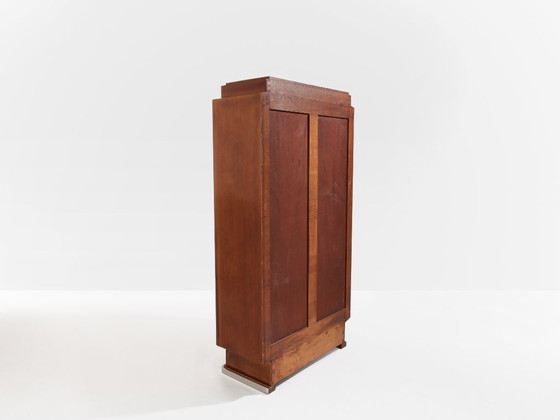 Image 1 of Jules Leleu mahoniehouten kast vernikkeld metaal 1930