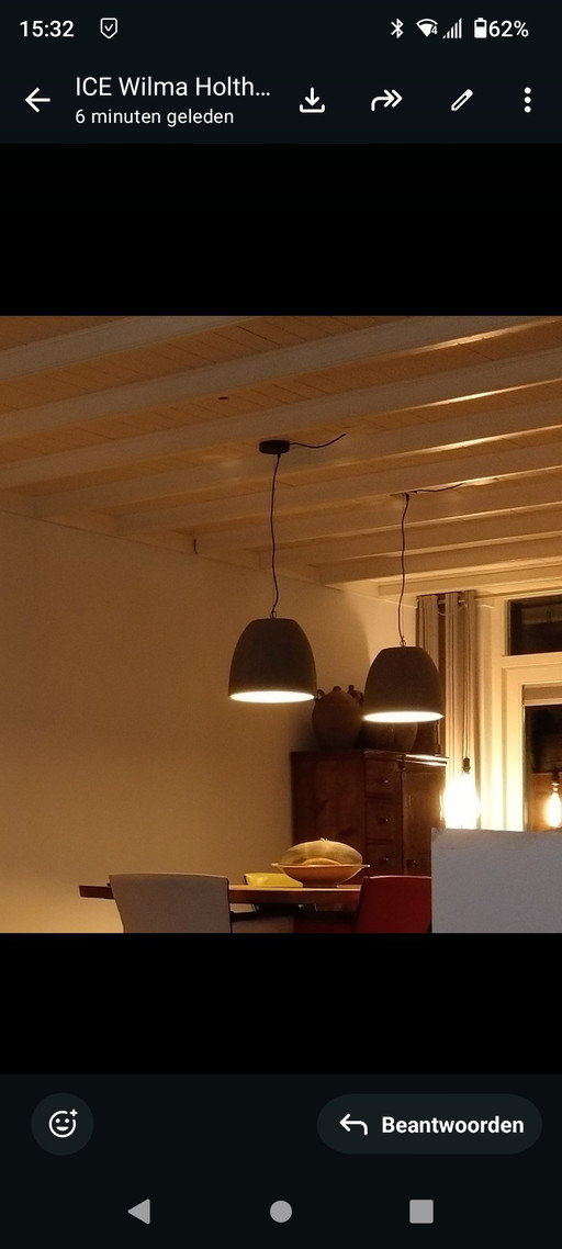 2 lampade a sospensione in cemento