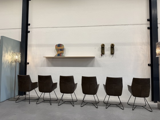 Image 1 of 6 De Toekomst Quinty chaise de salle à manger tissu cuir