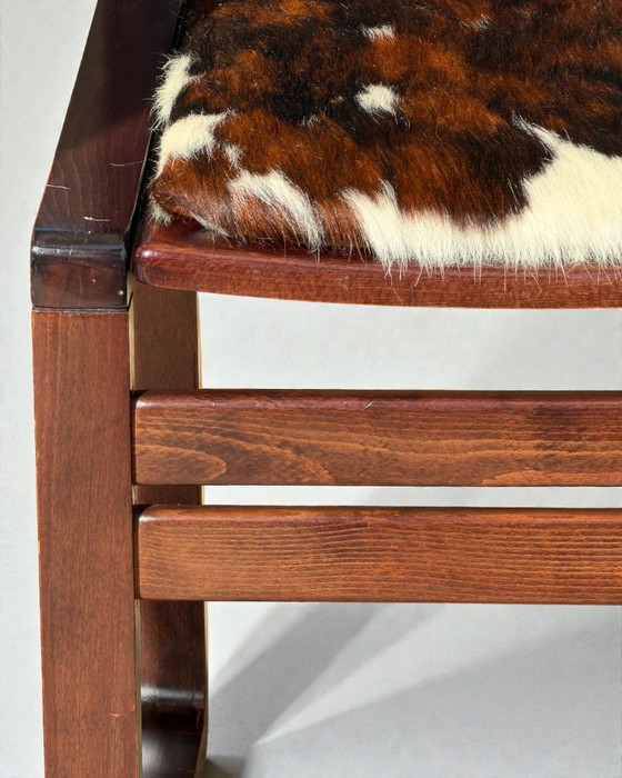 Image 1 of Italienische Esszimmerstühle aus der Mitte des 20. Jahrhunderts mit Bezug aus naturbelassenem Rindsleder (2er-Set)