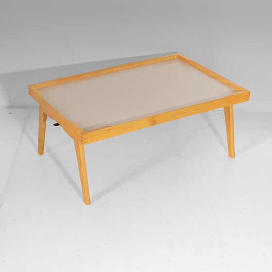 Image 1 of 1x Plateau de lit pliant en bois et formica, Mid-Century Modern - Support de livres, Italie 1970