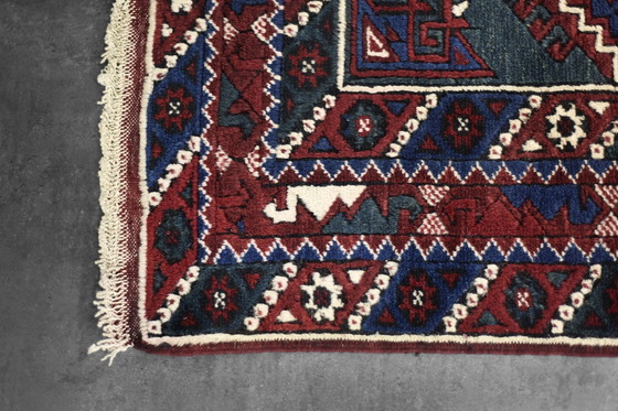 Image 1 of Vintage Red Hand-Woven Oriental Afghan Rug, 1970s