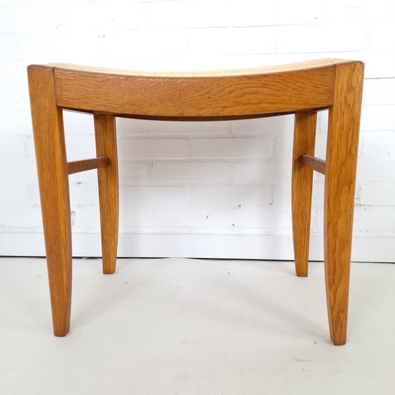 Image 1 of Tabouret vintage en chêne, style moderne du milieu du siècle, années 1970