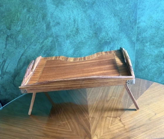 Bandeja de cama singular / Exposición Art Déco de 1930 - Marquetería de zebrano – Objetos decorativos, Wood (photo 6 of 12)