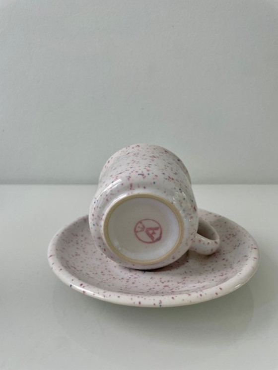 Image 1 of Postmodern Annaburg cup and saucer set – terrazzo style (5 pieces)