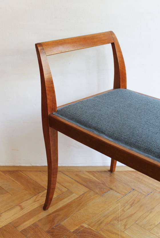 Image 1 of Tabouret sculptural Art Déco à accoudoirs incurvés, vers 1920