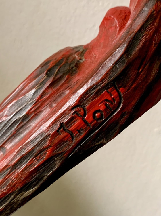 Rare Sculpture by Jean Pons (1913-2005) École de Paris – Wood (photo 14 of 15)