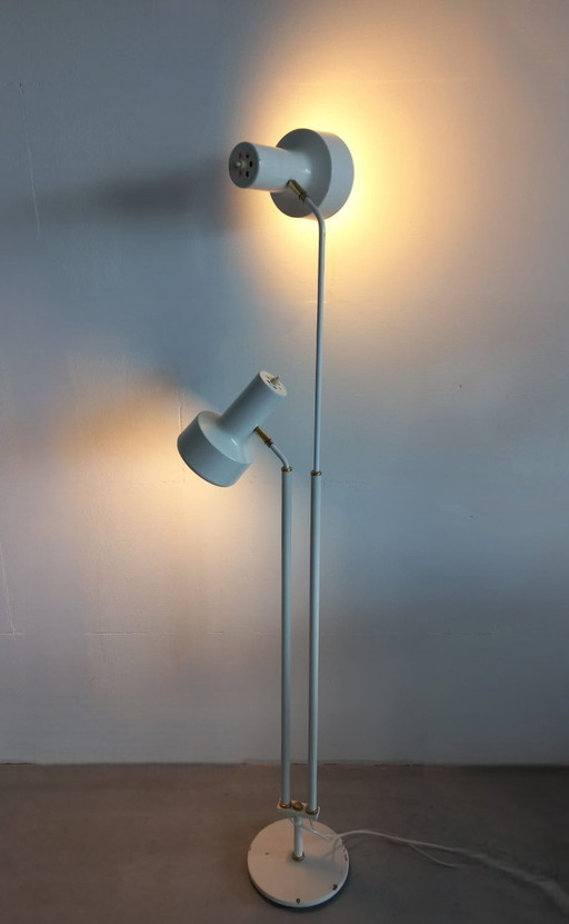 Lampada da terra vintage danese anni '70/'80 a 2 faretti regolabili in altezza (marca Dansa)