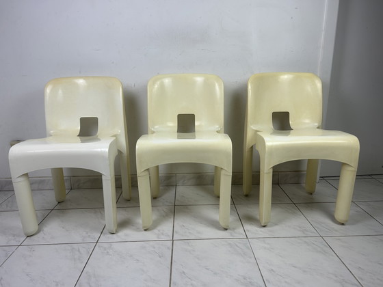 Image 1 of Set di 3 sedie Universal vintage Joe Colombo Kartell, prezzo
