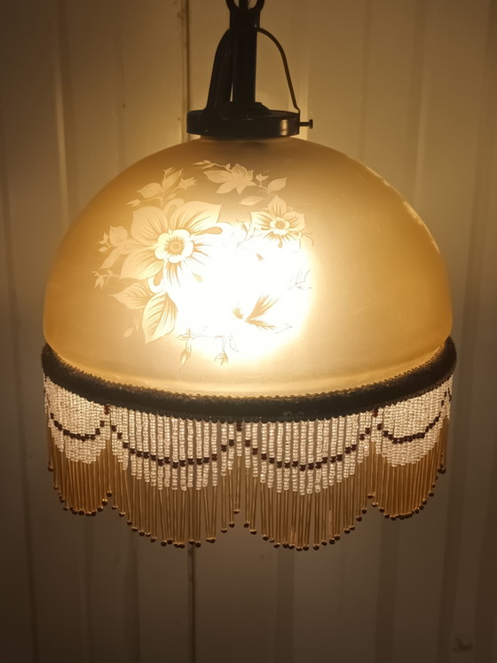 Koppel Vintage Hanglamp Met Kralen – Hanglampen, Copper, Glass (photo 13 of 15)
