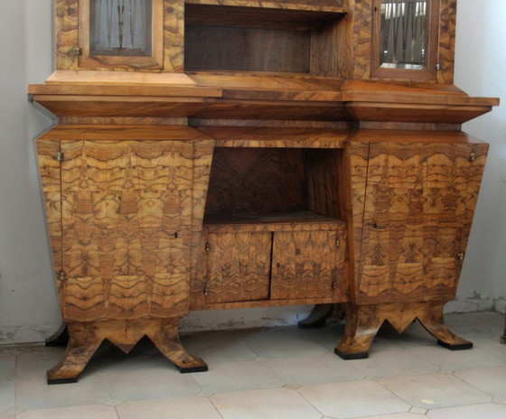 Image 1 of Crédence Art Déco en Bois d'Olivier, Ministre Bottai, Italie, 1933 Design