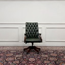 Grote Klassiek Engelse Groene Chesterfield Bureaustoel