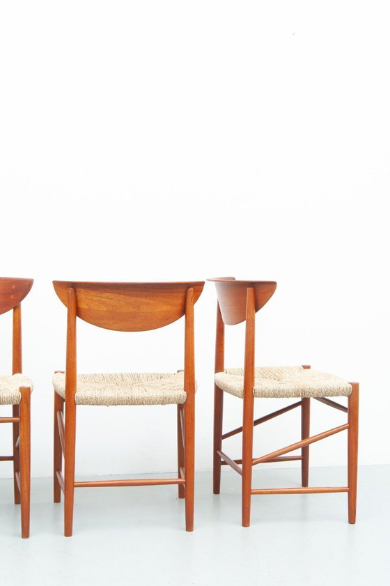 Image 1 of 4 sillas de comedor de teca de Peter Hvidt y Orla Mølgaard-Nielsen para Søborg Møbelfabrik (años 50)