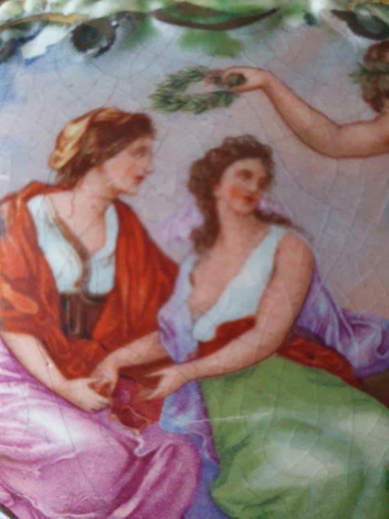 Image 1 of Rijk gedecoreerde porseleinen jardinière rococo-stijl 30x18 cm