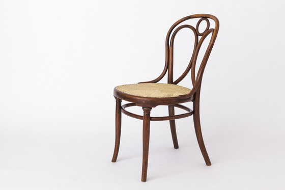 Image 1 of Thonet Stuhl Nr. 19 mit Wiener Rohrstock 1880er Jahre - Engelsstuhl - Schreibtischstuhl