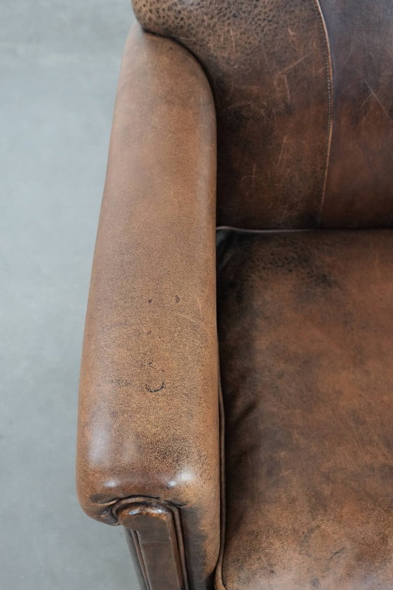 Image 1 of Mooie vintage schapenleren fauteuil/armchair met warme kleuren