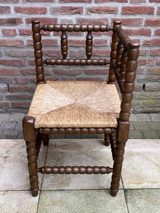 Image 1 of Classic Bobbin corner chair + matching side table | rare set