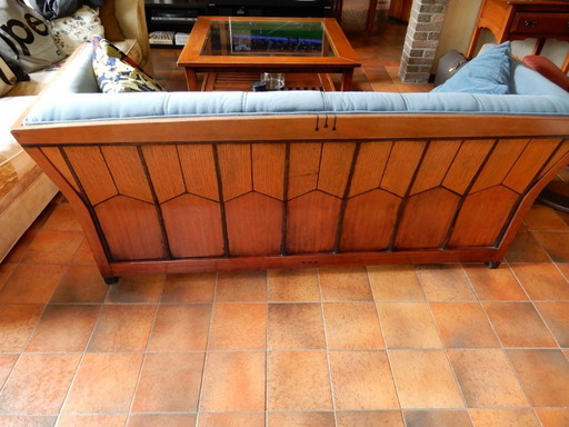 2 1/2 seater Art Deco sofa (black Elise back wood)
