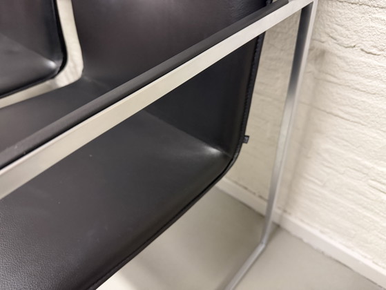 4 x Arco Frame Zwart Kalfsleder Nieuwstaat! – Eetkamerstoelen, Leather, Metal, Modern (photo 4 of 8)