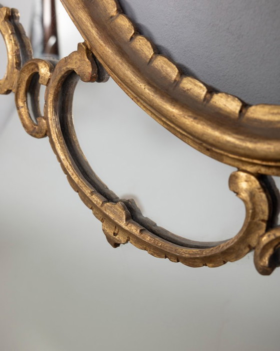 Image 1 of LARGE EARLY 20TH CENTURY BAROQUE STYLE GILDED WOOD WALL MIRROR