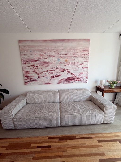 by fonQ Chunky 4-zitsbank – Ribstof Mink – Zeer nette staat