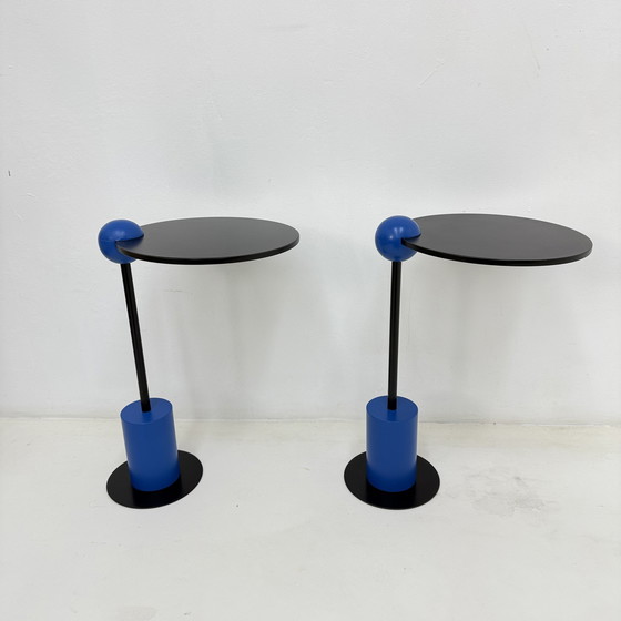 Image 1 of Pair of side table Edward Geluk for Arco – 1980’s ‘Piccolo’ postmodern Memphis style – Dutch design