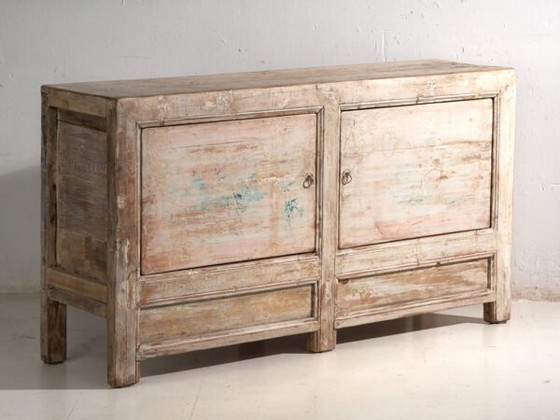 Antique painted sideboard in pine wood – China, circa 1900 – Sideboard cabinet, Iron (photo 6 of 40)