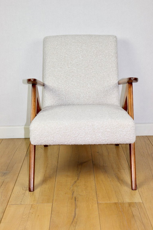 Vintage-Sessel B-310 VAR, weiß, Strukturbouclé, 1970er Jahre