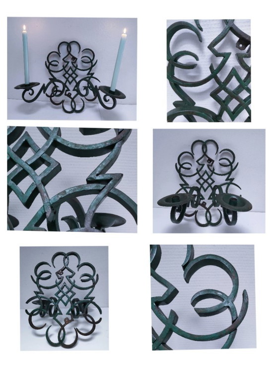 Image 1 of Aplique de pared Gilbert Poillerat con dos luces