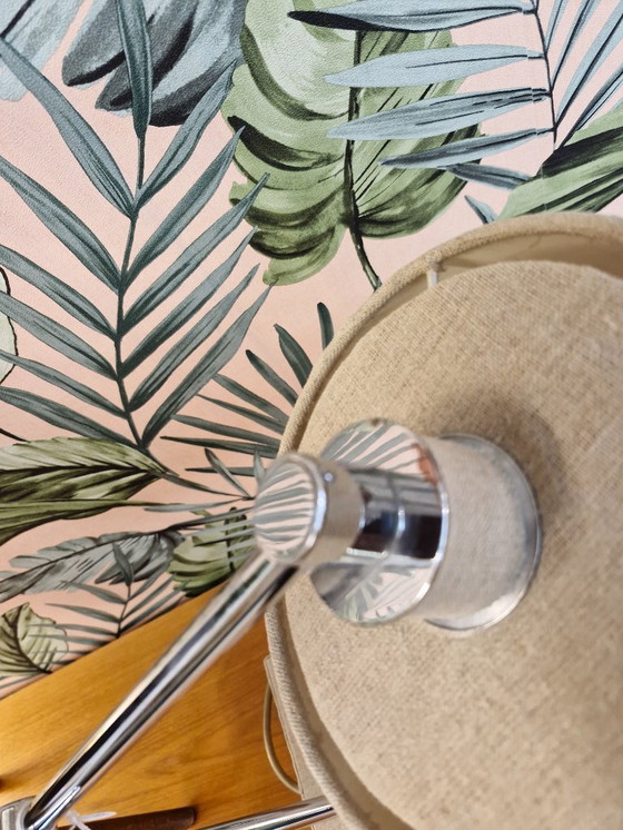 Image 1 of Lampe de bureau vintage chromée/beige années 70