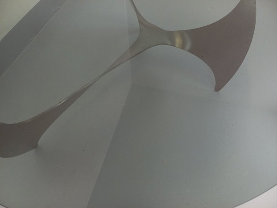 Image 1 of Vintage Propeller Coffee Table by Knut Hesterberg in Steel and Smoked Glass from the 1960s