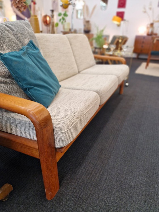 Image 1 of Vintage Deens design drie-zits bank teak 70s