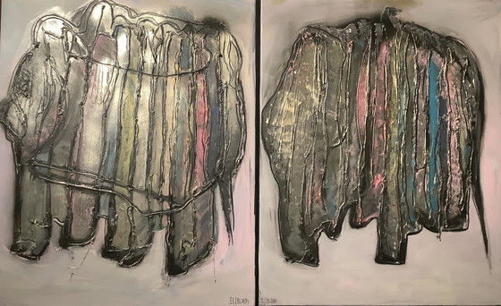 Image 1 of Bear And Elephant Diptych