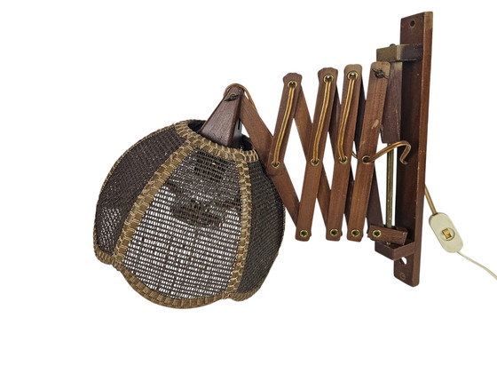 Image 1 of Schaarlamp - Harmonicalamp - teak - wandlamp - 60's