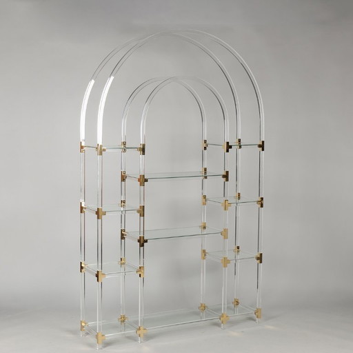 Étagère vintage de plexiglás de Charles Hollis Jones, años 70