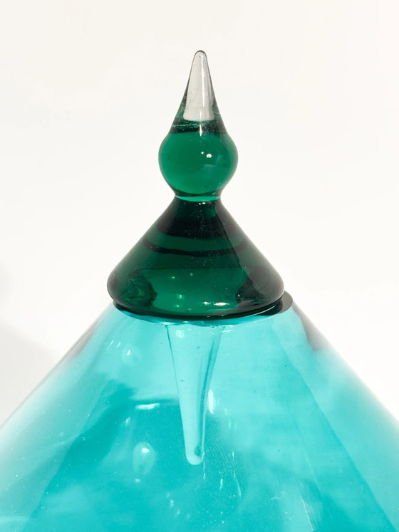 Green Murano Glass Bottle by Alberto Ricci for De Majo, 1993, Decorative Objects, Hedendaags (photo 5 of 7)
