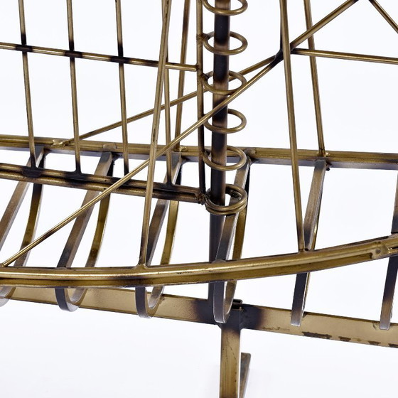 Image 1 of 1976 Curtis Jere Alambre de latón Galeón Barco Velero Escultura de metal Arte