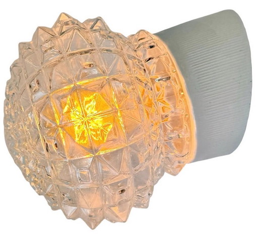 Vintage White Porcelain Wall Light, 1970s