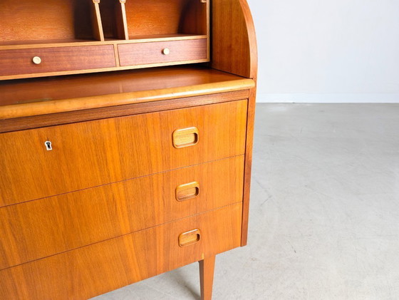 Image 1 of SMI Egon Ostegaard, cassettiera segretaria di metà secolo, in teak vintage