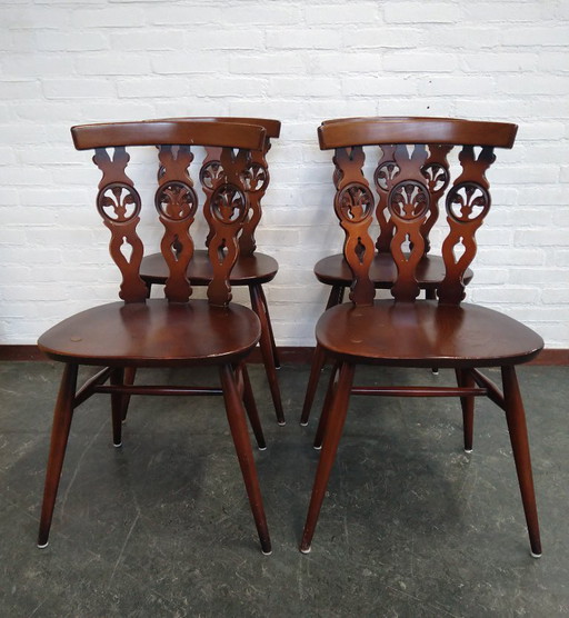 4x Chaise Ercol modèle 375 années 1960