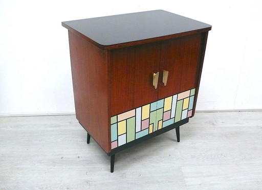 50s buffetkast 2 deuren, met Mondriaanmotief, Mid Century Modern