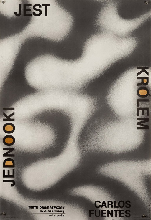 Jednooki Jest Krolem – 1975 – Póster de teatro vintage original de Marcin Stajewski – Escuela polaca de carteles – 97 x 66 cm